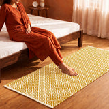 Tessitura Confetti - Diamond Cotton Rug (Mustard & White)