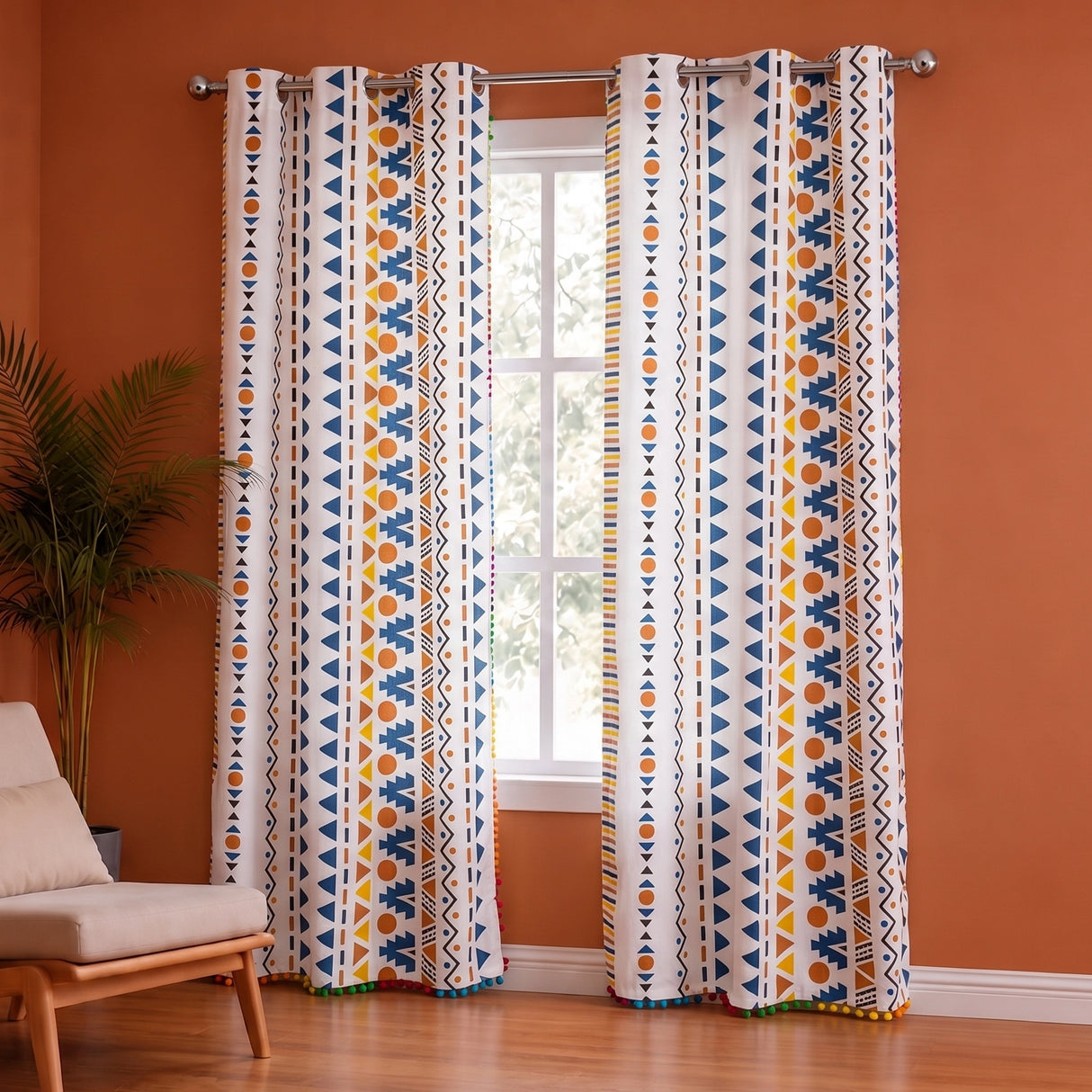 Imprimer Handpicked Santo - Printed Semi Blackout Curtain (Blue)