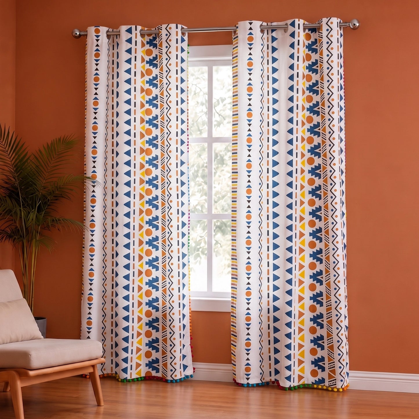 Imprimer Handpicked Santo - Printed Semi Blackout Curtain (Blue)