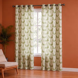 White Floral Botanic Hush Eyelet Printed duck Curtain