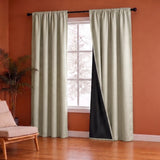Fort Essential Embossed - Rod Pocket Black Backing Blackout Curtain (Off White)