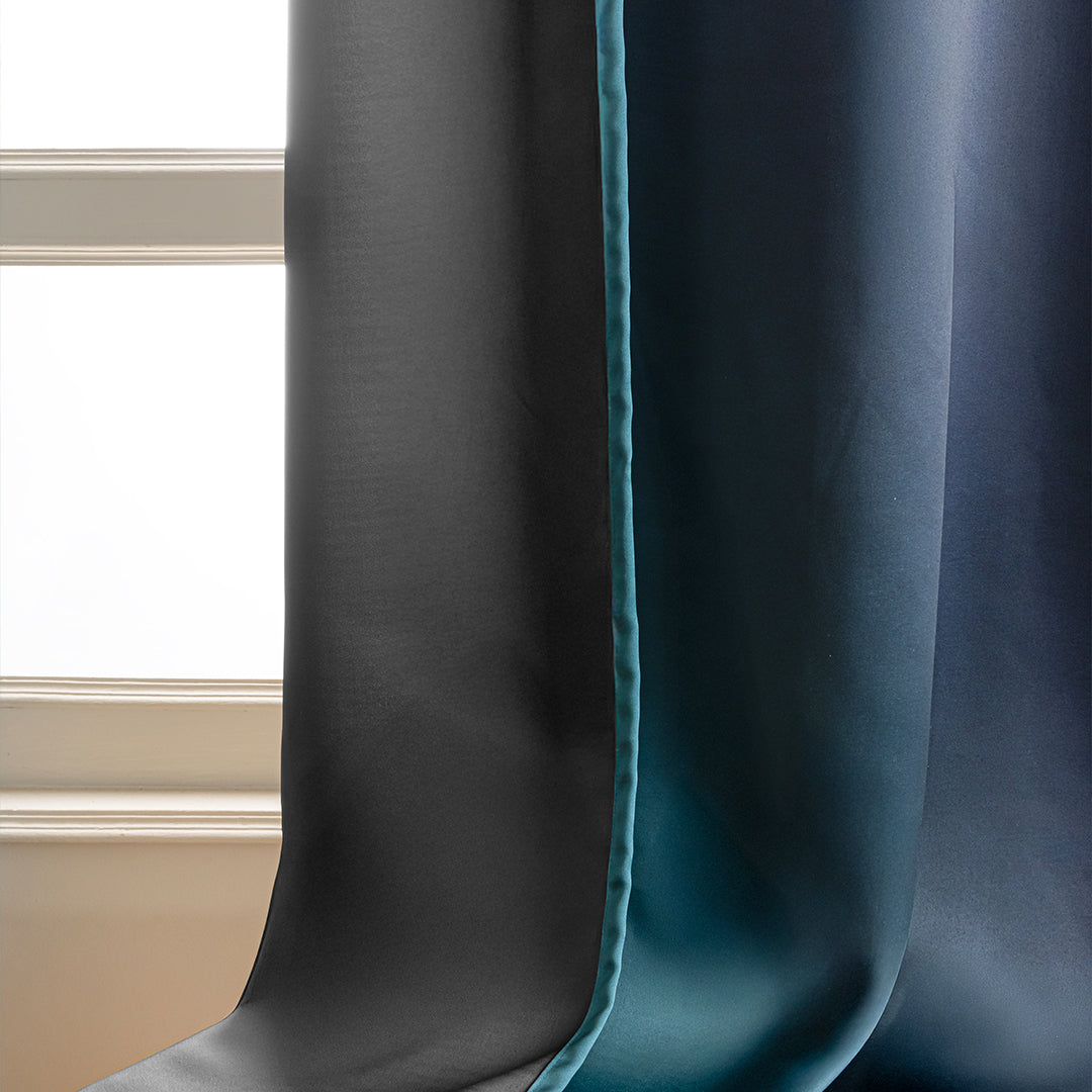 Blackout Ombre Curtain (Turquoise & Blue)