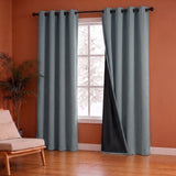 Fort Essential Embossed - Eyelet Black Backing Blackout Curtain (Grey)