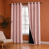 Fort Essential - Black Backing Solid Blackout Curtain (Pink)