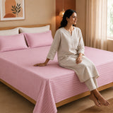 Breton Nap - Satin Stripes Bedsheet (Baby Pink)
