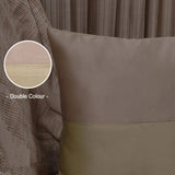 Double Color Pattern Cushion Cover (Beige & Olive)