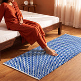 Tessitura Confetti - Diamond Cotton Rug (Blue & White)
