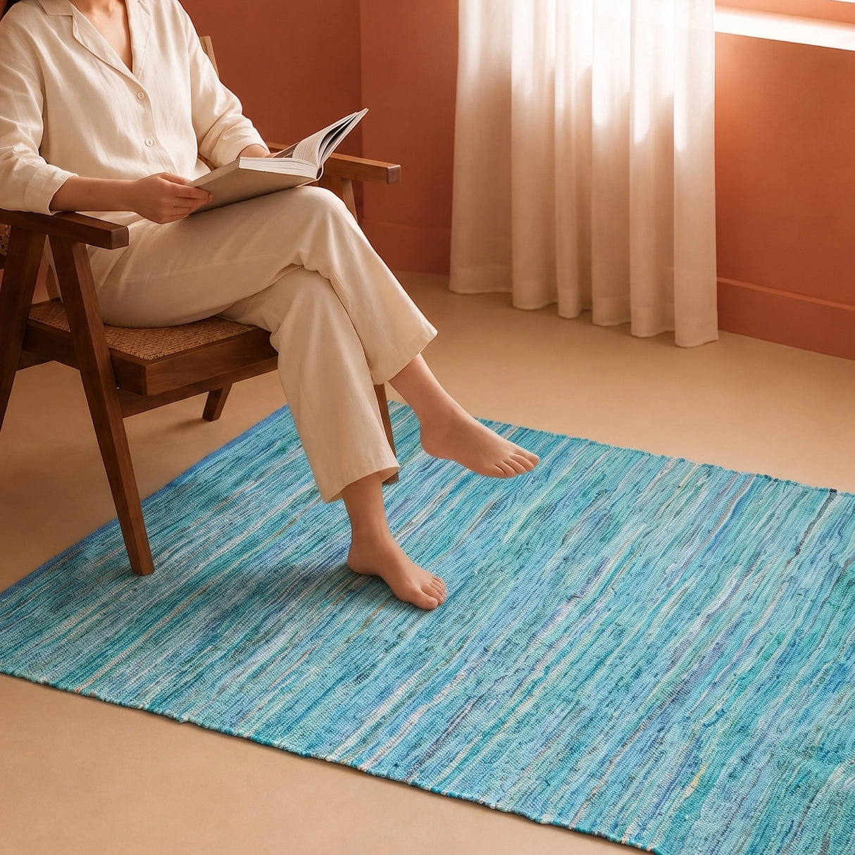 Earthology Harmony - Recycled Rug (Turquoise)