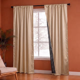 Fort Essential Embossed - Rod Pocket Black Backing Blackout Curtain (Beige)
