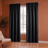 Fort Essential - Rod Pocket Blackout Curtain (Black)