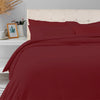 Breton Mellow - Satin Striped Duvet Cover (Maroon)