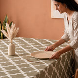 Imprimer Quatrefoil - Printed Dining Table Cover (Grey)