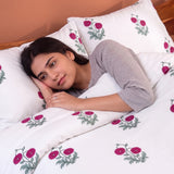 Imprimer Vignette - Rose Printed Duvet Cover (Red)