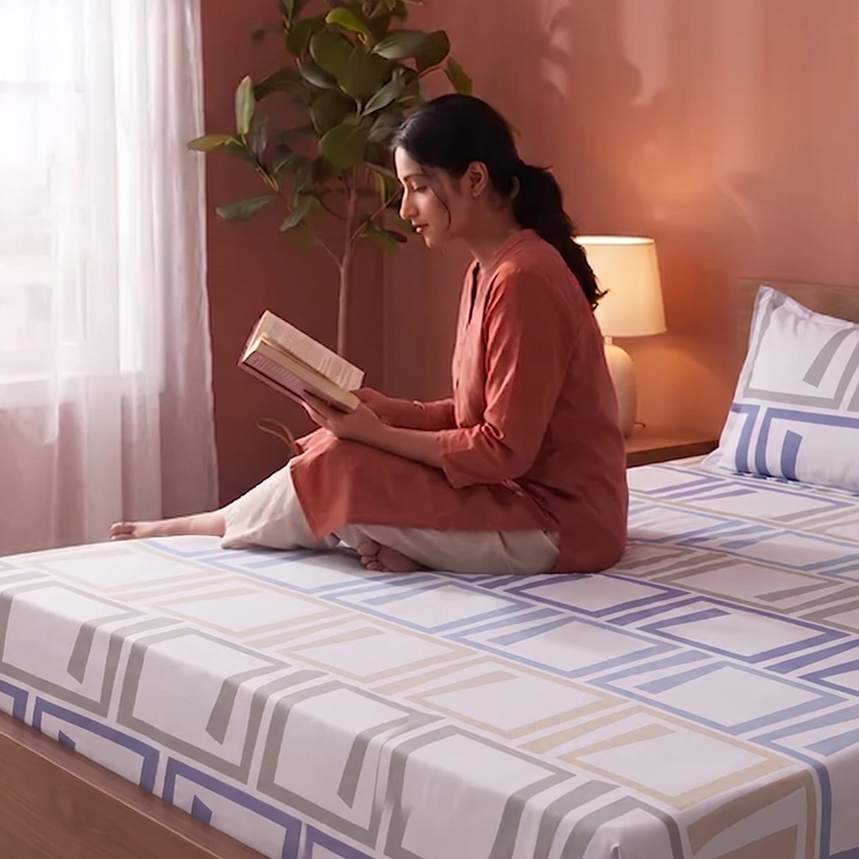 Imprimer Modern Maze - Printed Fitted Sheet