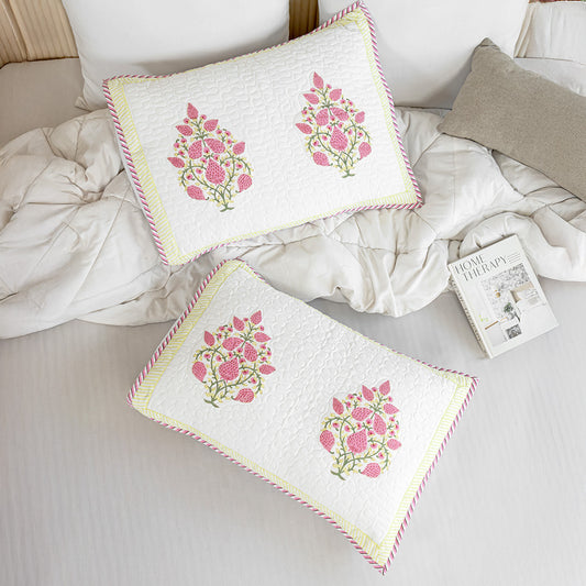 Pink Buta Quilted Pillow CoversPink Buta Quilted Pillow Covers