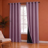 Fort Essential Embossed - Eyelet Black Backing Blackout Curtain (Lilac)