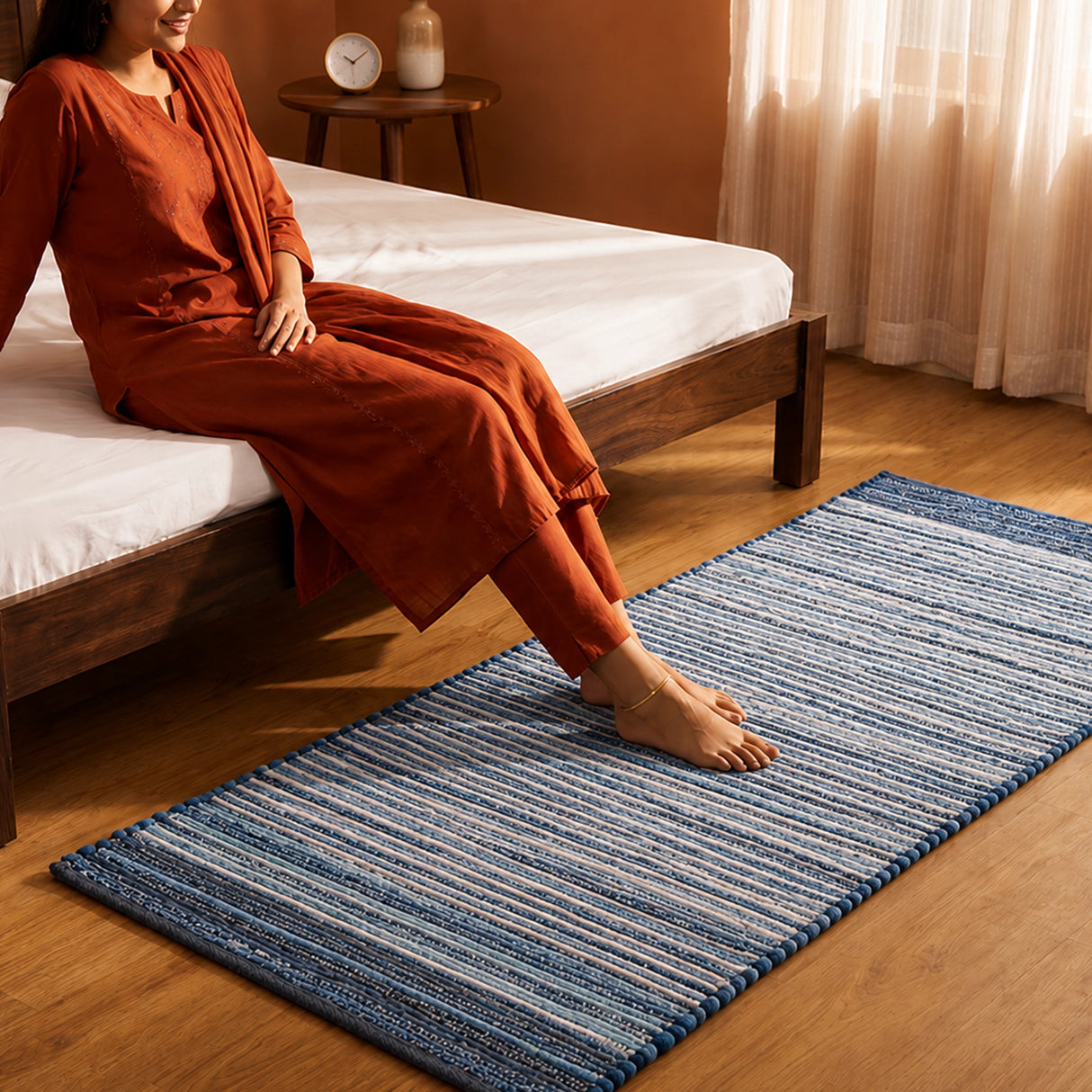 Earthology Soothe - Recycled Runner Rug (Denim Blue)