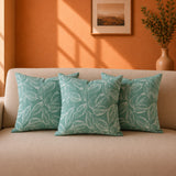 Aqua Blue Floral Diwan Cover Set