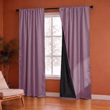Fort Essential Embossed - Rod Pocket Black Backing Blackout Curtain (Lilac)