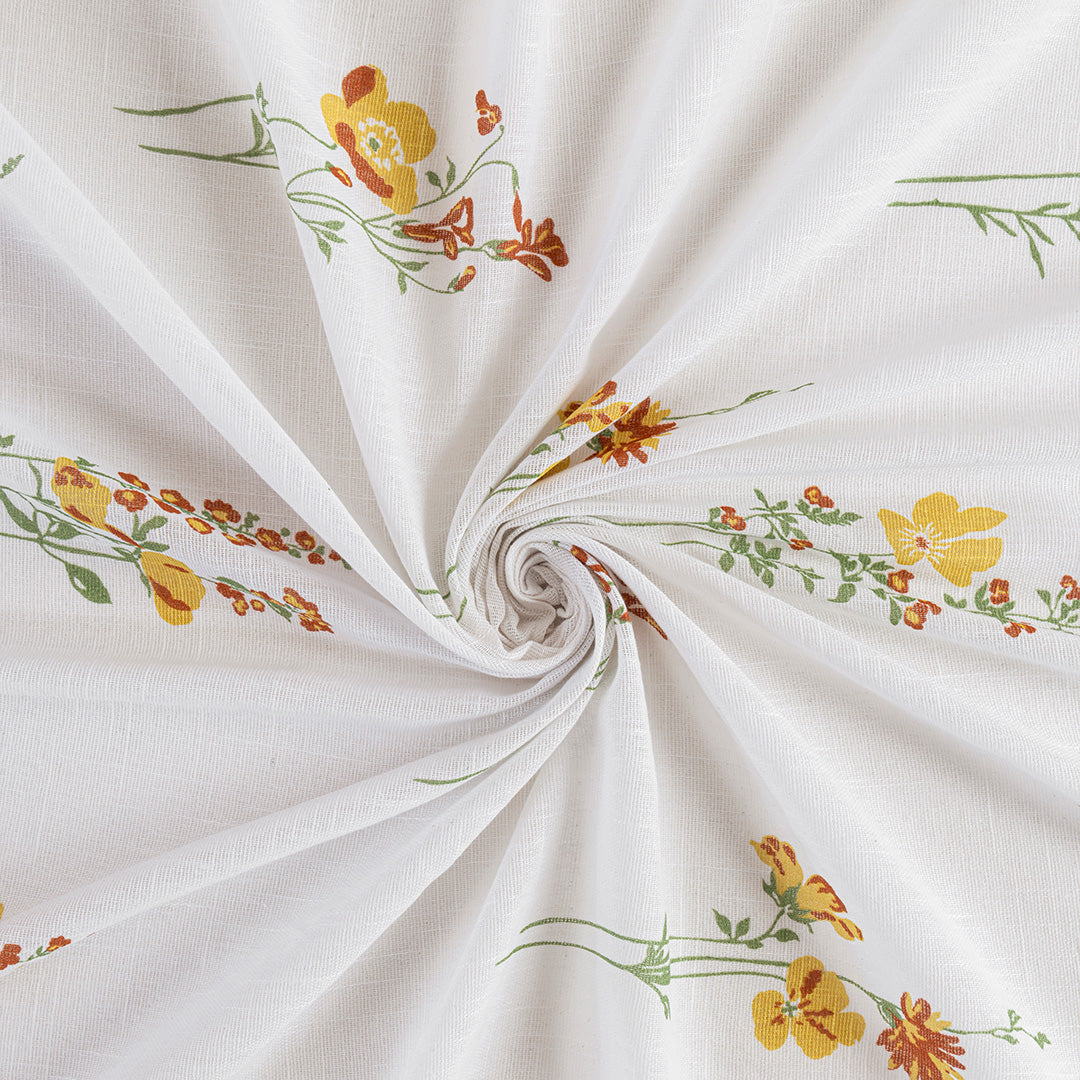 Opulent Bloom Printed Rod Pocket Sheer Curtain