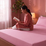 Fort Sublime - Solid Fitted Bedsheet (Pink)