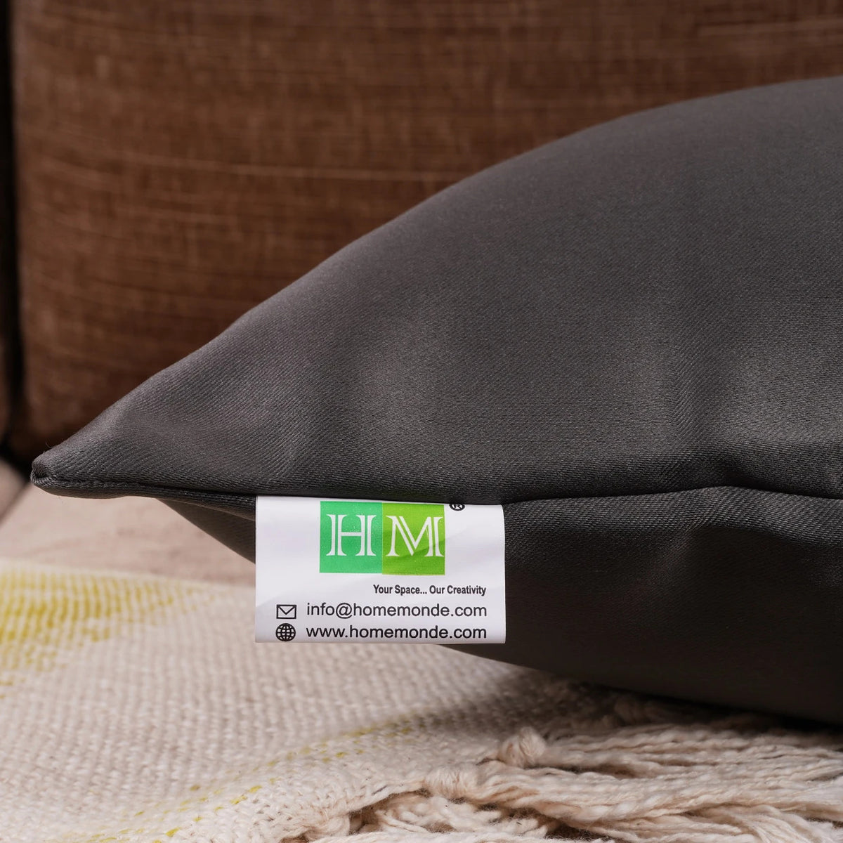 Solid Durable Cushion Cover (Grey)