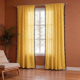 Imprimer Handpicked Aztec - Printed Semi Blackout Rod Pocket Curtain (Yellow)