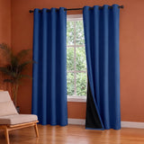 Fort Essential - Black Backing Solid Blackout Curtain (Navy Blue)
