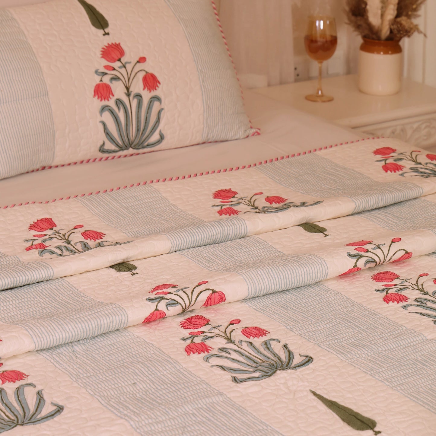 Floral Empress - Handblock Bedcover