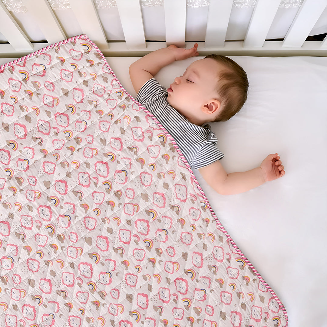 Baby Pink Cloudnine - Printed Baby Blanket