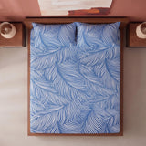 Blue Feather - Fitted Sheet (White & Blue)