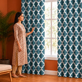 Imprimer Quatrefoil Printed Semi Blackout Curtain