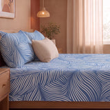 Blue Feather - Bedsheet (Blue & White)