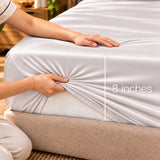 Premium Poly Satin Fitted Bedsheet – Soft, Smooth & Snug Fit, Champagne