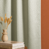 Off White Embossed Blackout Curtain (Brick Lace - Rod Pocket)
