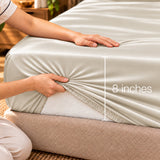 Premium Poly Satin Fitted Bedsheet – Soft, Smooth & Snug Fit,Vanilla