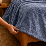 Fort Mellow - Wave Plush Blanket (Frost Blue)