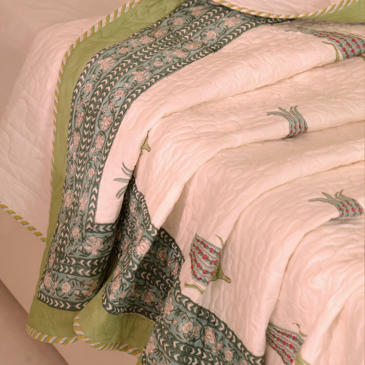 Dew Drops - Handblock Bedcover