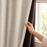 Ash Embossed Blackout Curtain (Elara - Eyelets)