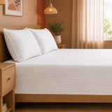 Breton Nap - Satin Stripes Bedsheet (White)