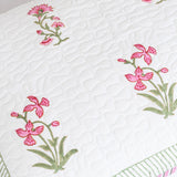 Floral Pink Quilted Pillow Covers