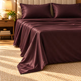 Premium Poly Satin Bedsheet – Soft, Smooth & Silky, Burgundy