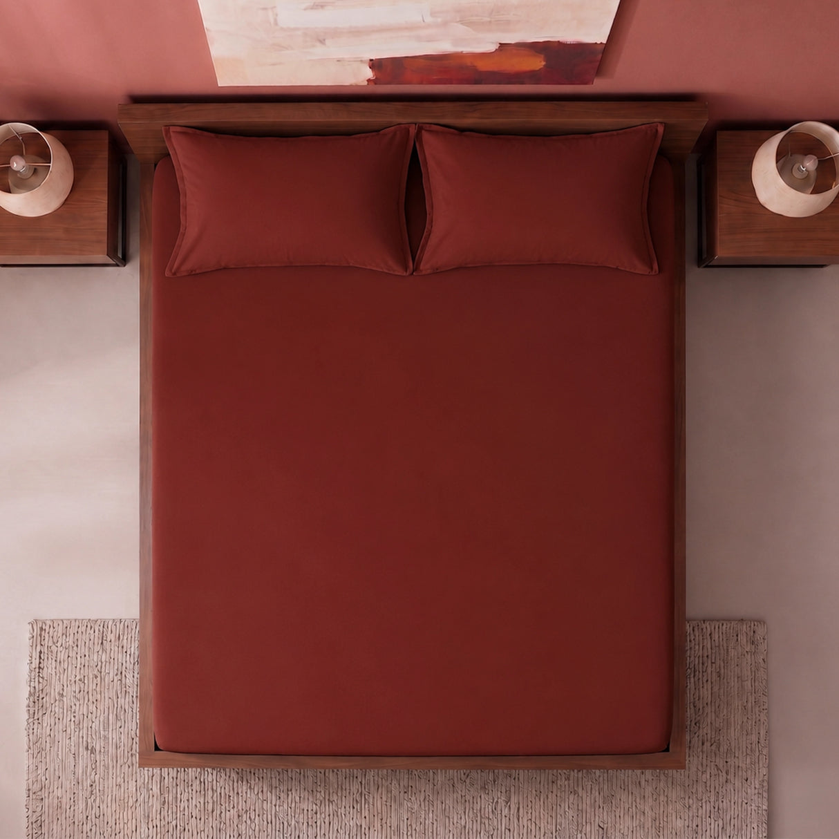 Fort Sublime - Solid Fitted Bedsheet (Maroon)