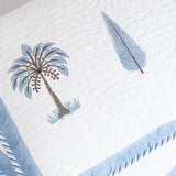 Blue Quilted Pillow Covers