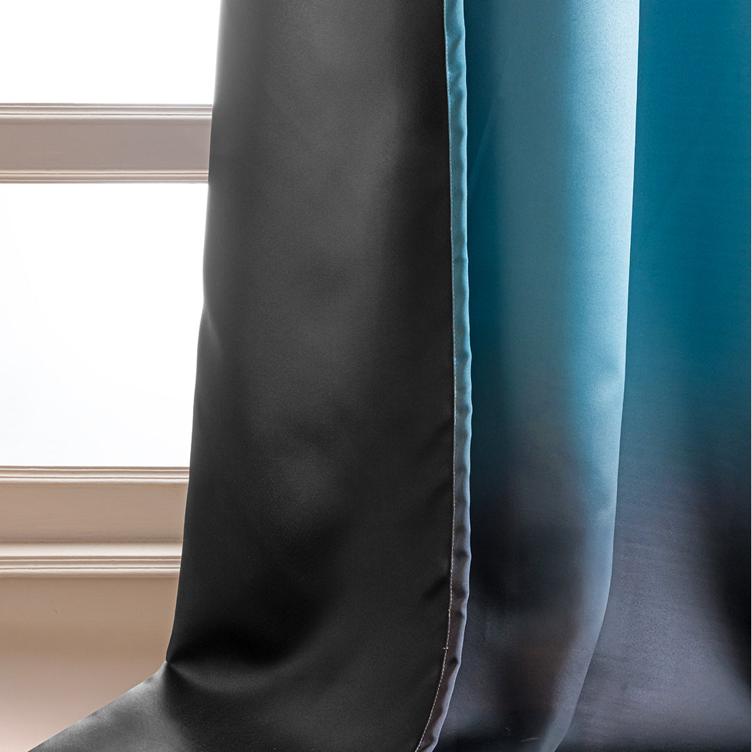 Blackout Ombre Curtain (Blue & Black)