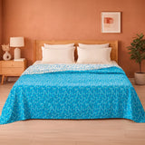 Imprimer Fresco - Floral Printed Dohar (Turquoise & White)