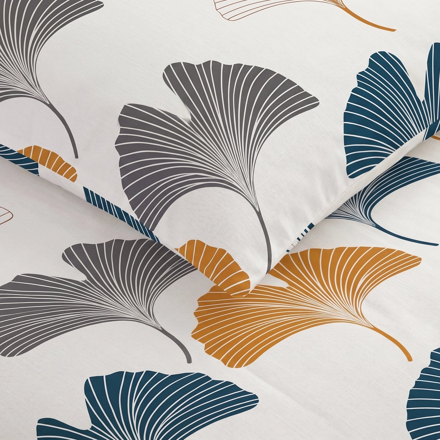 Imprimer Ginkyo - Printed Duvet Cover (Mustard & Grey)