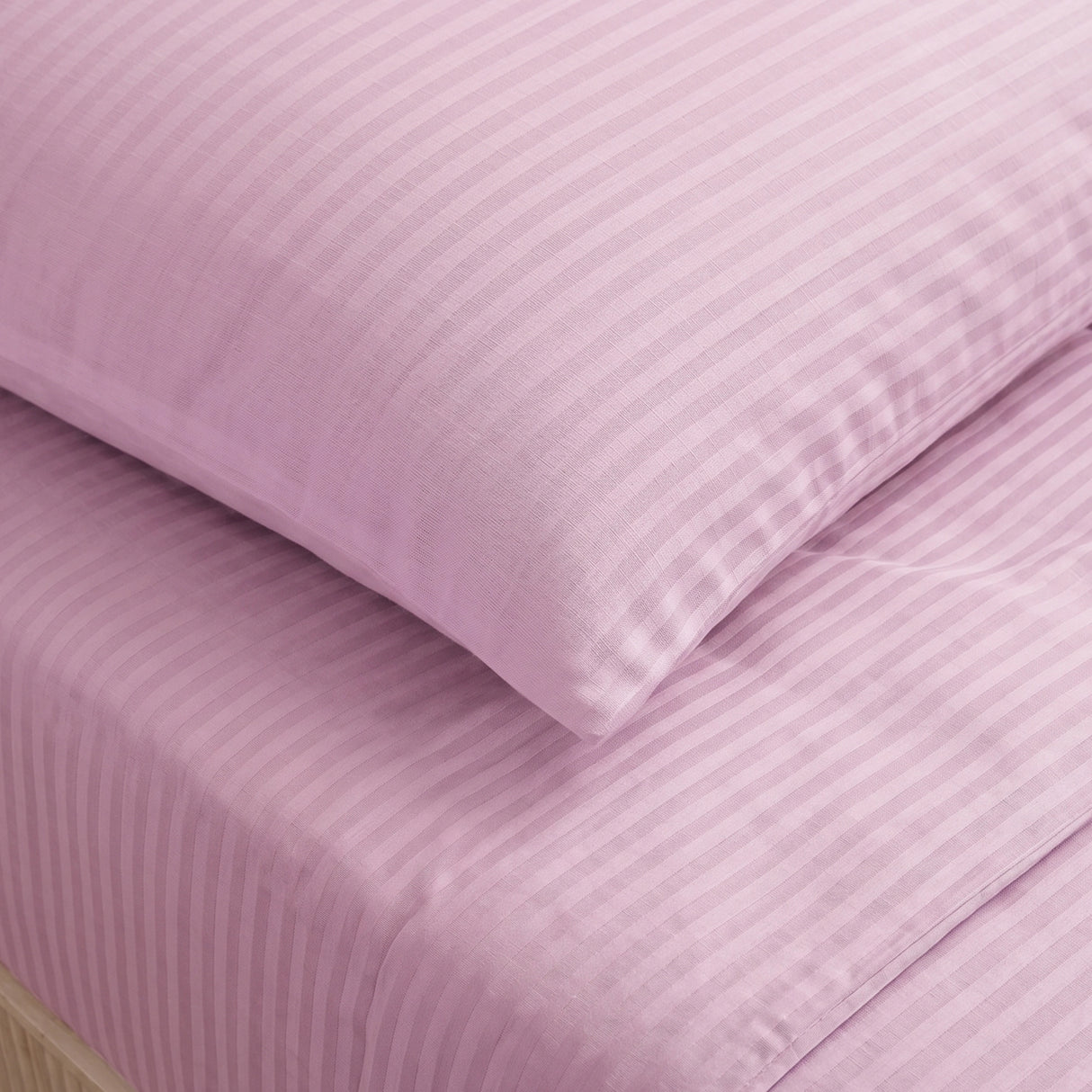 Breton Mellow - Satin Striped Duvet Cover (Pink)