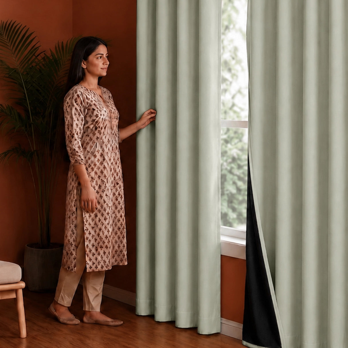 Fort Essential - Black Backing Blackout Curtain (Off White)