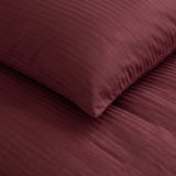 Breton Mellow - Satin Striped Duvet Cover (Maroon)